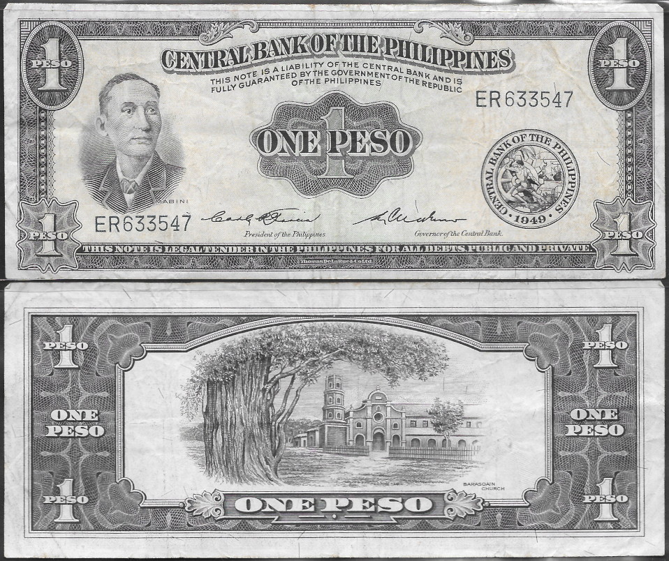 1957 English Series 1 Peso Banknote