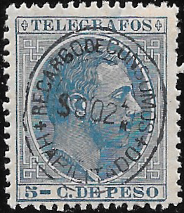 1888 Recargo de Consumas on Telegraph Stamp