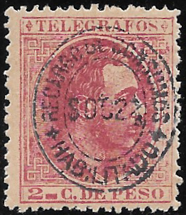 1888 Recargo de Consumas on Telegraph Stamp