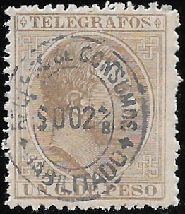 1888 Recargo de Consumas on Telegraph Stamp