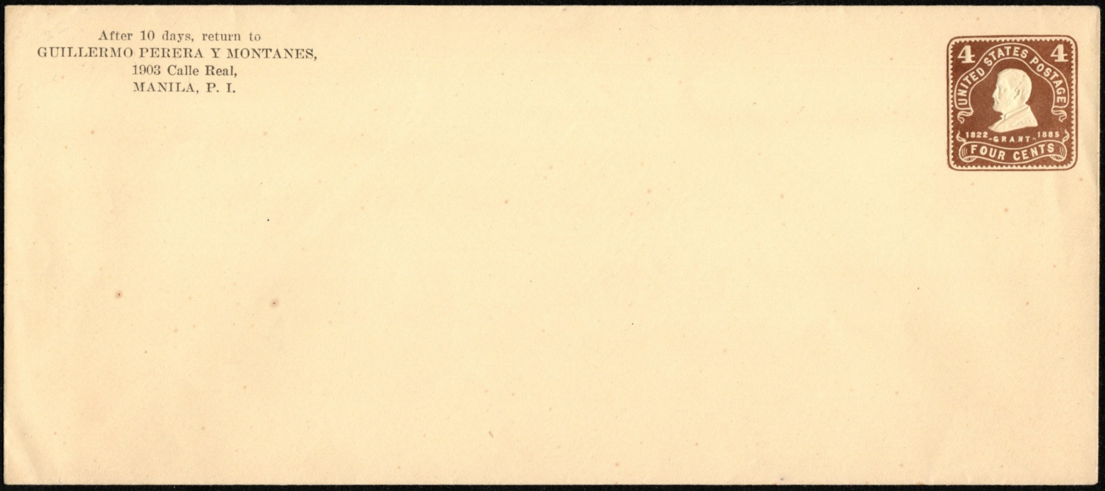 Scott: U26 / UPSS: 39b Grant in brown on buff paper