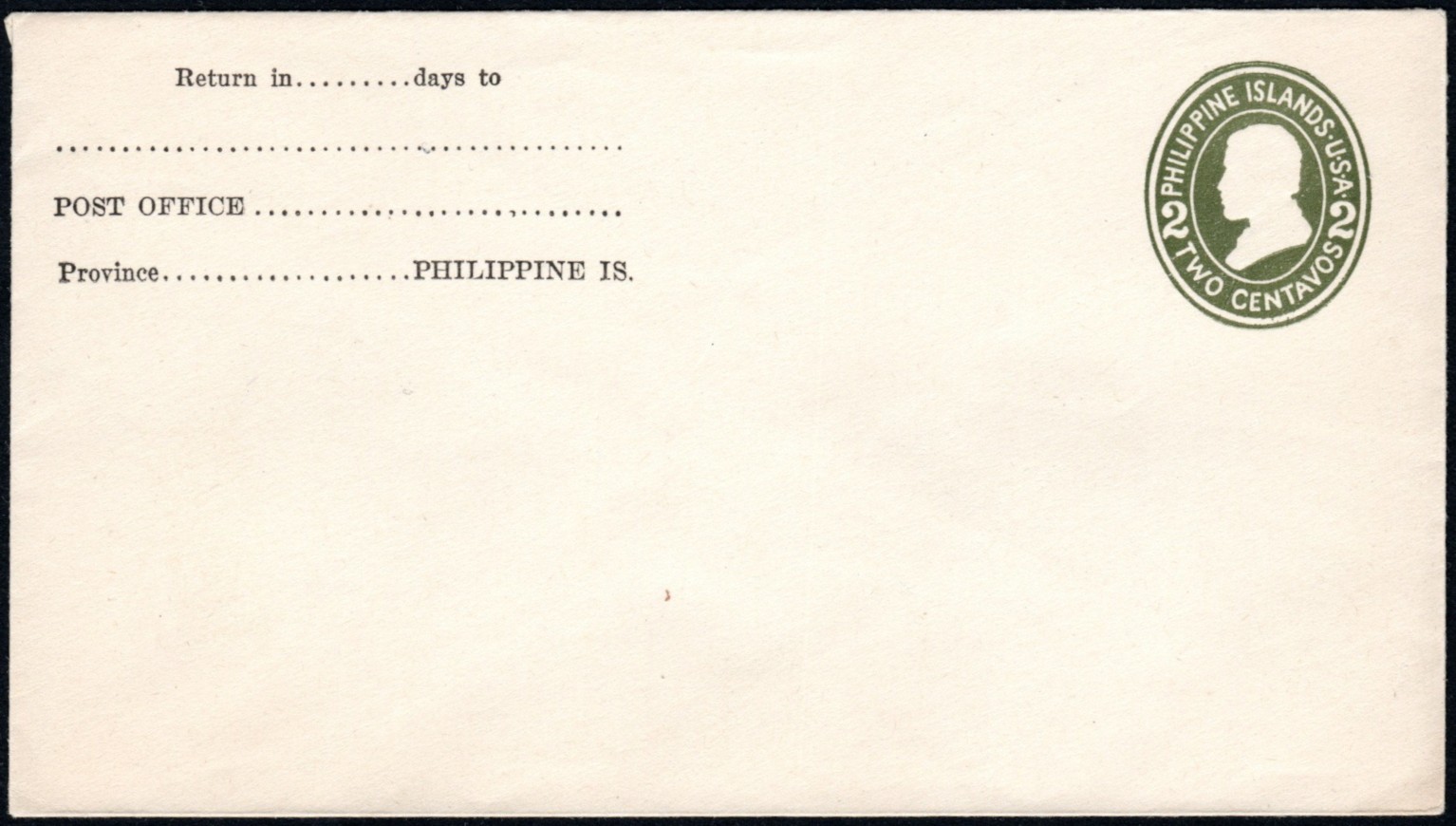 Scott:U30 / UPSS-58a - 2c Rizal in Green on white paper with CC-1