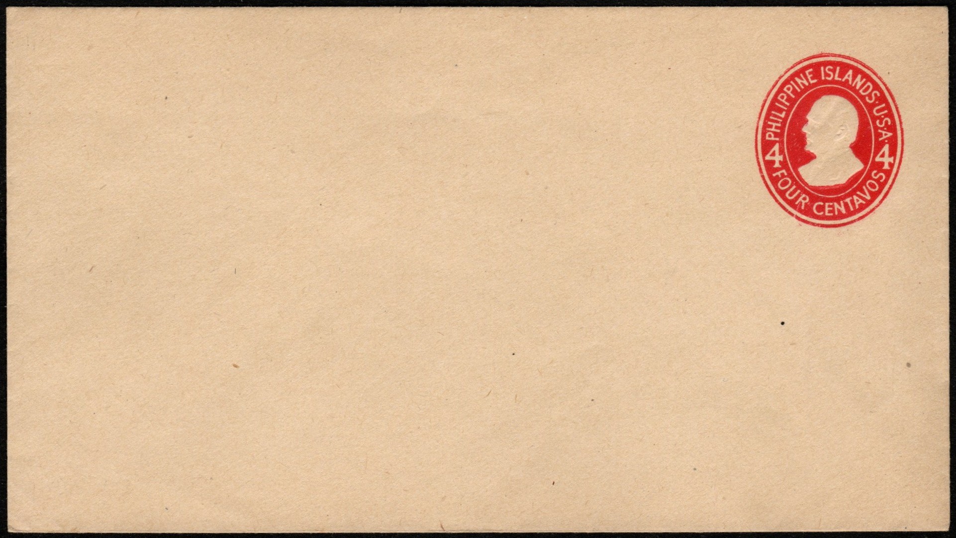 Scott:U39 / UPSS:103a- 4c McKinley in carmine on Manila laid - no gum